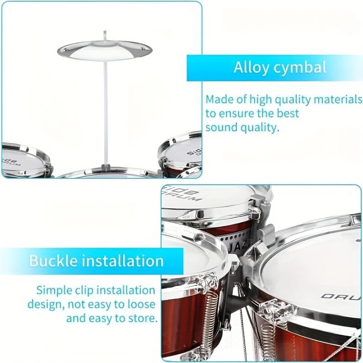 Kids%20Drum%20Set%20Musical%20Toy%20Drum%20Kit%20for%20Toddlers%20Jazz%20Drum%20Set%20with%20Stool,%202%20Drum%20Sticks,%20Cymbal%20and%205%20Drums%20Musical%20Instruments%20-%20Image%204