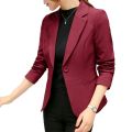 Black Women Blazer 2025 Formal Slim Blazers Lady Office Work Suit Pockets Jackets Coat Female Wine Notched Blazer Jackets Femme. 
