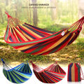 Single Wide Thick Canvas Hammock Outdoor Camping Backpackaging Leisure Swing Portable Hanging Bed Sleeping Swing Hammock. 