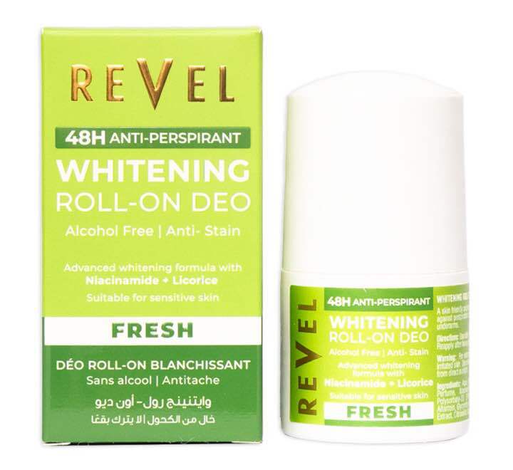 Revel Whitening Roll On Deo “Fresh” Anti Perspirant 48 H Alcohol Free 50 ML