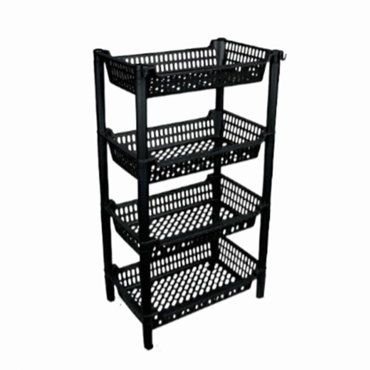 Plastic Vegetable Fruit Rack - 4 Layer Multipurpose Stand Rack