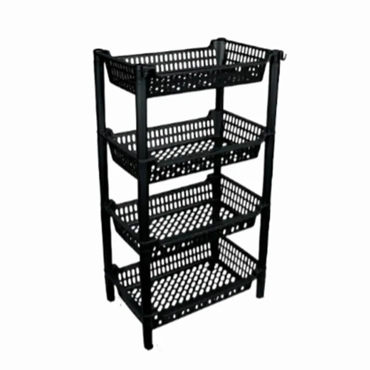 Plastic Vegetable Fruit Rack - 4 Layer Multipurpose Stand Rack
