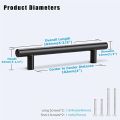 kitchen cabinet rod handle stainless black colour 6inch 2 pes. 
