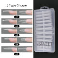 240pcs Matte Press On Nails Acrylic Tips Translucent Half Full Cover Artificial Nail Coffin Thin Long French Fake Tools Manicure. 