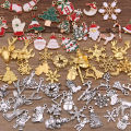 Random 20Pcs 10- 40 Style Alloy Metal Christmas Drop Oil Charms Gold Color Pendant For DIY Bracelet Necklace Jewelry Making. 