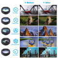 APEXEL 10 in 1  Mobile phone Lens Kit 22X Telephoto Fisheye lens Wide Angle Macro Lens+CPL Star Flow Filters for all smartphones. 