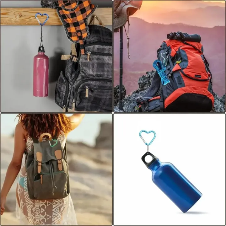10/20/40PCS%20Heart%20Shaped%20Carabiner%20Aluminum%20Alloy%20Clip%20for%20Backpack%20Water%20Bottle%20Keychain%20Outdoor%20Hiking%20Climbing%20Accessories%20-%20Image%204