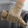 Winter Keep Warm Touch Screen Plus Velvet Inside Suede Mens Gloves Fashion Simple Solid Thicken Man Outdoor Cycling Drive. 