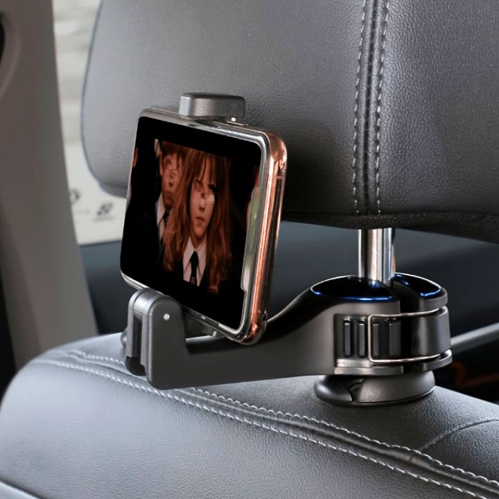 Multifunction Rear Headrest Hook Car Phone Holder Adjustable Automobile Headrest Phone Clip for Navigation