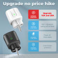 QNCX 16A Smart Socket EU WIFI Tuya Plug Smart Home Voice Timer Power Monitor Outlet For Smart Life APP Alexa Google Home Black. 