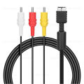 for PS3 PS2 PS1 PlayStation 6ft/1.8M AV Cable Splitter RCA Audio Video Extend Cord to Monitor TV RCA Wire Converter Adapter. 