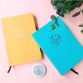 Moon or Sun Dotted Journal Notebook Diary - Turquoise and Yellow A5 Hardcover Notebooks. 