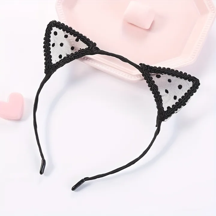 1%20Black%20Polka%20Dot%20Cat%20Ear%20Headband%20-%20Stylish%20Polyester%20Hair%20Accessory,%20Perfect%20for%20Holidays,%20Parties,%20and%20Cosplay;%20Cute%20and%20%20-%20Image%205