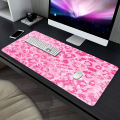 1pc, Pink Leopard Print Glitter, HD Printed Desk Mat, Multifunctional XXL Mouse Pad, Keyboard Gaming Mouse Pad, Office Computer. 