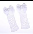 Stretchable Kids Fishnet Bow Socks - Free Size. 