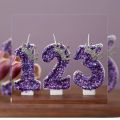New handmade production Purple crown Birthday Candles number 0-9 Princess cake decoration candles Anniversary Party decorations. 