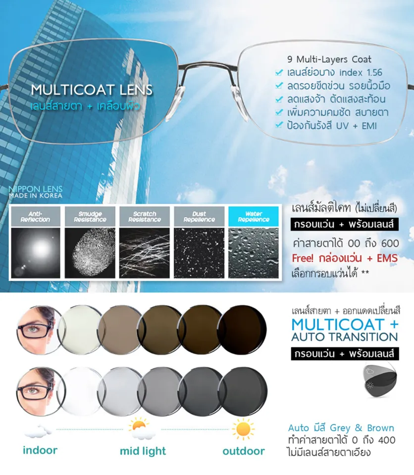 Multi Coated Lens Uv Coating Glasses Cost PG ARC#7(Bifocal Lenese