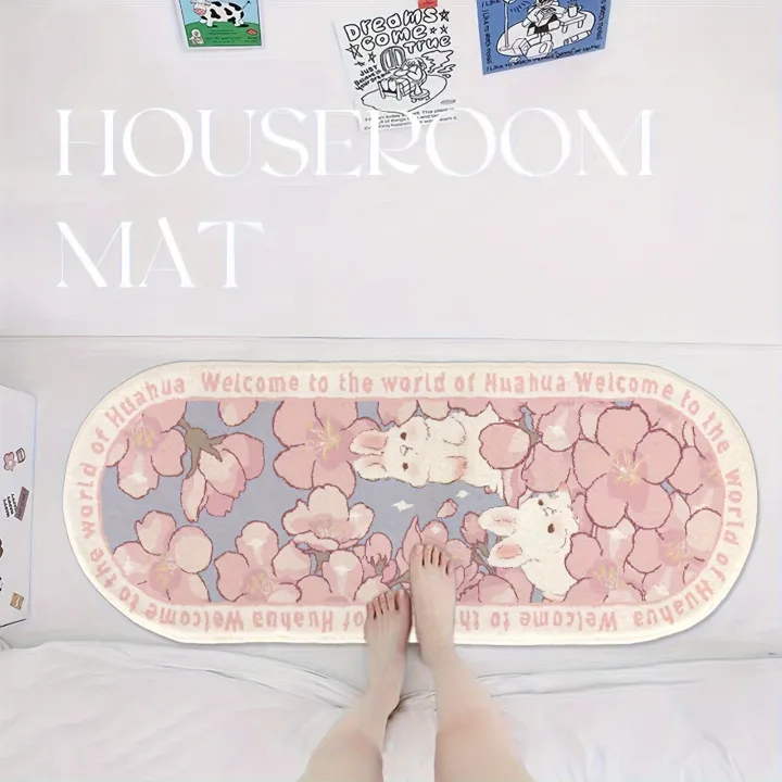 VIKAMA%20Beautiful%20Garden%20Cute%20Rabbit%20Carpet%20Bedroom%20Bedside%20Blanket%20Soft%20Floor%20Mat%20Rug%20Live%20Room%20Doormat%20Welcome%20Mat%20Home%20Decorat%20-%20Image%202