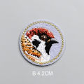 1 Piece 4.2cm Iron on Embroidery Stickers Cartoon Bird Patch for Clothes Bag DIY Decoration Back Adhesive.