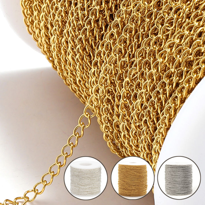 2meters 2/3/4mm Stainless Steel Extension Chain for Bracelet DIY Jewelry Making Accessories