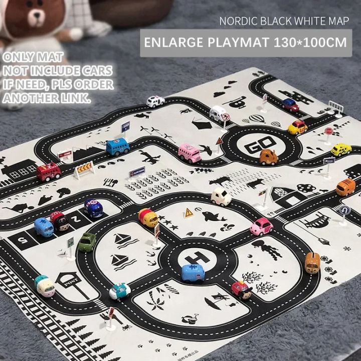 Kids Playmat City Traffic Car Park Play Mat Waterproof Parking Lot Kids ...
