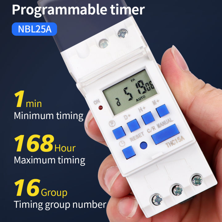 Digital LCD Display Timer Switch 168 Hours Electronic Time Control 220V ...