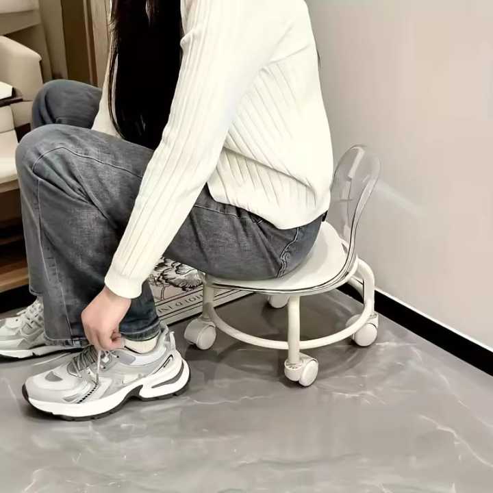 Acrylic Oval Belt Backrest Stool Chair Rotation & Sliding Stool | Daraz.lk