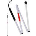 Folding Blind Cane Reflective Red Folding Walking Stick for Vision Impaired and Blind People - 4 Fold. 