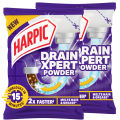 Harpic Drain Cleaning Xpert Powder 45g X 2, Unblocks Clogged Bathroom, Kitchen & Shower Sink in 15 minutes, Clears Drainpipes, Melts Hair & Grease, Effective Sink and Drain Pipe Cleaner & Blockage Remover 2 pcs combo pack.