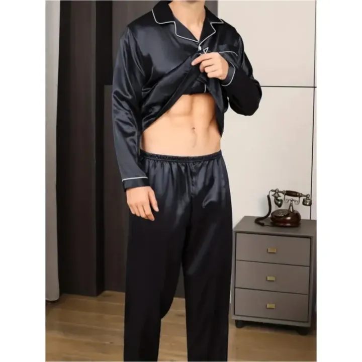 NightWear%20for%20men%20Nighty%20Finely%20Stitched%20Mens%20Silk%20Satin%20wear%20Pajamas%20Set,%20NightWear%20for%20men%20Night%20suit%20for%20boys%20and%20men,%20Sleeping%20Dress%20Mens%20Sleepwear%20Loungewear%20Sleeping%20Suit%20lingerie%20%20shirt%20and%20Pajama%20,Night%20Dress%20for%20men%20-%20Image%204