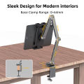 Kimdoole Tablet Desktop Cantilever Bracket Supports Table Mobile Phones Portable Monitor Adjustable Rotating Tablet Clip Bracket. 