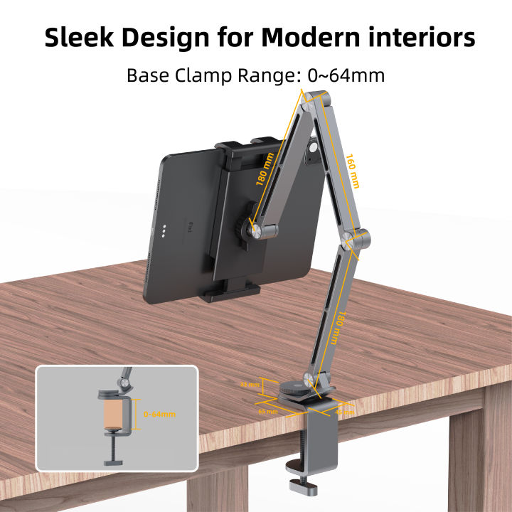 Kimdoole%20Tablet%20Desktop%20Cantilever%20Bracket%20Supports%20Table%20Mobile%20Phones%20Portable%20Monitor%20Adjustable%20Rotating%20Tablet%20Clip%20Bracket%20-%20Image%203