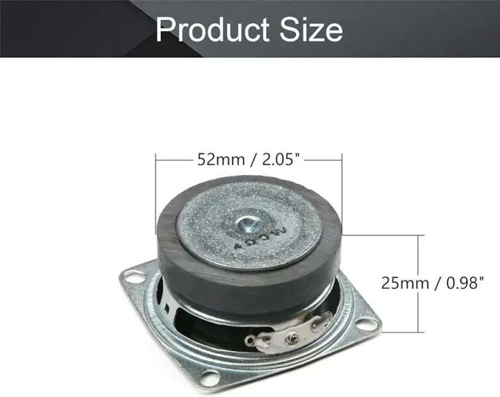 2Pcs%202Inches%20DIY%20Magnetic%20Speaker%203W%204Ohm%20Full%20Range%20Audio%20Speaker%20Stereo%20Woofer%20Loudspeaker%20Replacement%20for%20Arduino,%2052mm%20Diameter%20-%20Image%202