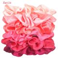 6pcs/lot Hair Scrunchies Bands Scrunchy Ties Ropes Ponytail Holder for Women or Girls Accessories Satin Headwear Solid Color Set. 