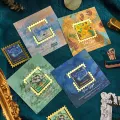 1 Pc Vintage Painting Golden Metal Bookmark Square Wavy Border Shape Thank You Gifts For Writers Teachers Friends Book Lovers. 