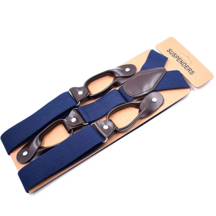 Vintage%20Suspenders%20Men%20Women%20Adult%20Leather%20Trimmed%20Button%20End%20Y%20Back%20Adjustable%20Elastic%20Trouser%20Braces%20Straps%20Belt%20Wedding%20Party%20-%20Image%205