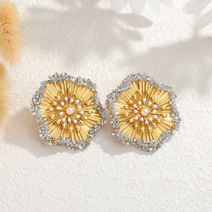 Kissmoon%20Fashion%20Exaggerated%20Flower%20Earrings%20for%20Women%20Girl%20Stainless%20Steel%20Shiny%20Stone-Edged%20Flower%20Earring%20Trendy%20Jewelry%20-%20Image%203