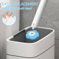 18/36Pcs Disposable Toilet Brush Long Handle Wall-mounted Wc Cleaning Tool Kit with Replaceable Brush Head Bathroom Accessories.