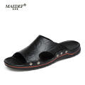 MAEDEF Summer 2024 New Men Slippers Soft PU Outdoor Slides High Quality Comfortable Lightweight Beach Shoes Outdoor Man Sandal. 