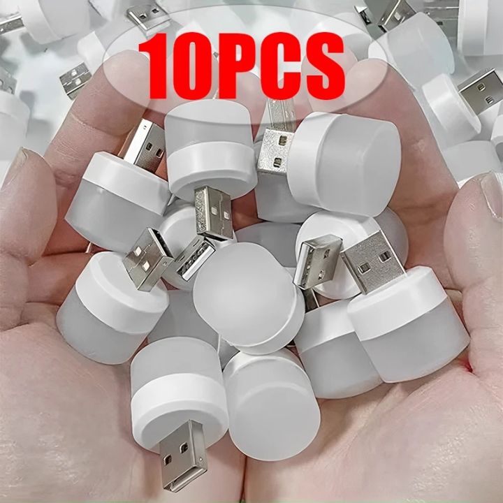 10Pcs Mini USB Night Light Warm White Eye Protection Book Reading Light