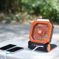 7800mAh Led Lantern Long-lasting Battery Life Infinite Loop Solar Panel Fan Solar Powered Adjustable Speed Rechargeable Fan.