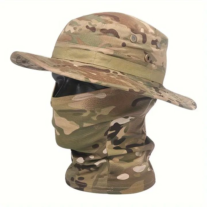 Boonie Cap Balaclava Hat Suit Foldable Soft Hat Outdoor Hunting Fishing Wide Brimmed Hat Sunscreen Caps