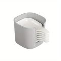 6pcs/Set Sauce Dish Dipping Bowls,Plastic Seasoning Dish White Square Dipping Sauce Pickle Dish Spit Bone Dish with Handle. 