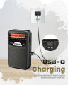 PRUNUS J-167 Portable Radio AM FM SW with 500mAh Rechargeable Battery UsB-c charging Handheld Radio Walkman 3w speaker.