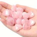 10/20/30PCS Rose Quartz Heart Natural Crystal Polished Stones Healing Stone Gravel Specimen Valentine  For Women. 
