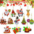 12pcs/Set DIY Diamond Painting Christmas Keychains Double Sided Crystal Rhinestones Key Chains Diamond Art Christmas Ornaments. 
