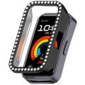 For Huawei Band 10 9 8 nfc strap sports silicone band diamond fashion frame bumper case straps. 