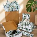 30/10pcs Eucalyptus & Snow Pear Tissue Paper, 35x50 cm - Green Leaf Design for Wrapping, Party Favors, Birthdays, Weddings.