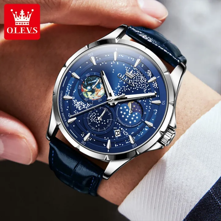 OLEVS%205538%20Moon%20Phase%20Men's%20Watches%20Chronograph%20Luminous%20Dial%20Quartz%20Watch%20for%20Man%20Waterproof%20Fashion%20Genuine%20Wristwatch%20-%20Image%203