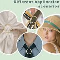 2/5PCS Fashion Metal Round Circle Clip Buckle Clothing Ring Wrap Holder Silk Scarf Ring Clip T-shirt Tie Clip Female Ornament. 